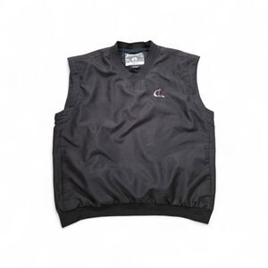 Weatherproof Golf Vest Mens Large Black V-Neck Pullover Windbreaker Water Repel